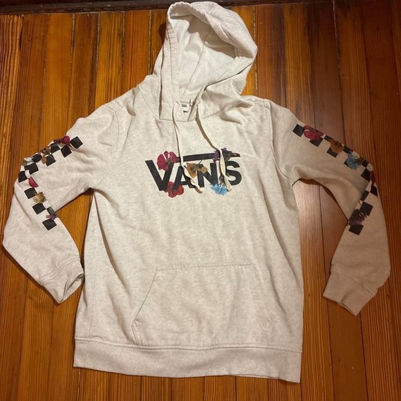 Vans Other - Vans Gray Crewneck Hoodie with Floral Checker Logo